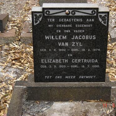 ZYL Willem Jacobus, van 1902-1974 &amp; Elizabeth Gertruida 1903-1990