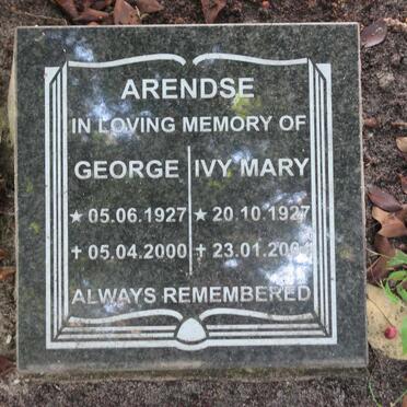 ARENDSE George 1927-2000 &amp; Ivy Mary 1927-2004
