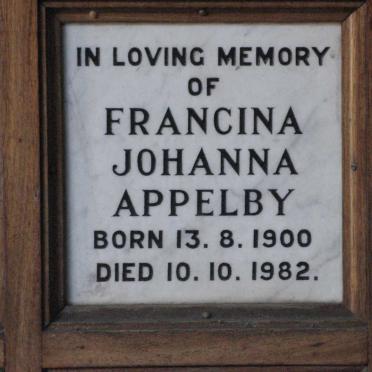 APPELBY Francina Johanna 1900-1982