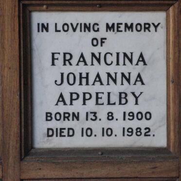 APPELBY Francina Johanna 1900-1982