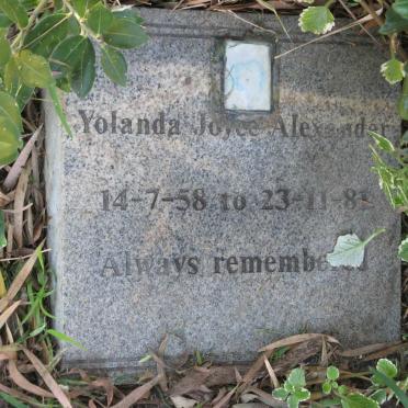 ALEXANDER Yolanda Joyce 1958-1981