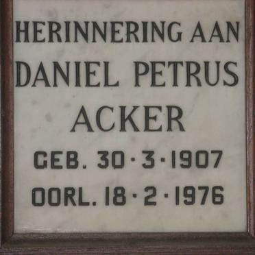 ACKER Daniel Petrus 1907-1976