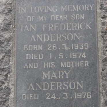 ANDERSON Mary -1976 :: ANDERSON Ian Frederick 1939-1974