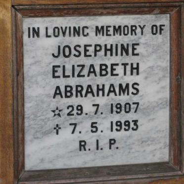 ABRAHAMS Josephine Elizabeth 1907-1993