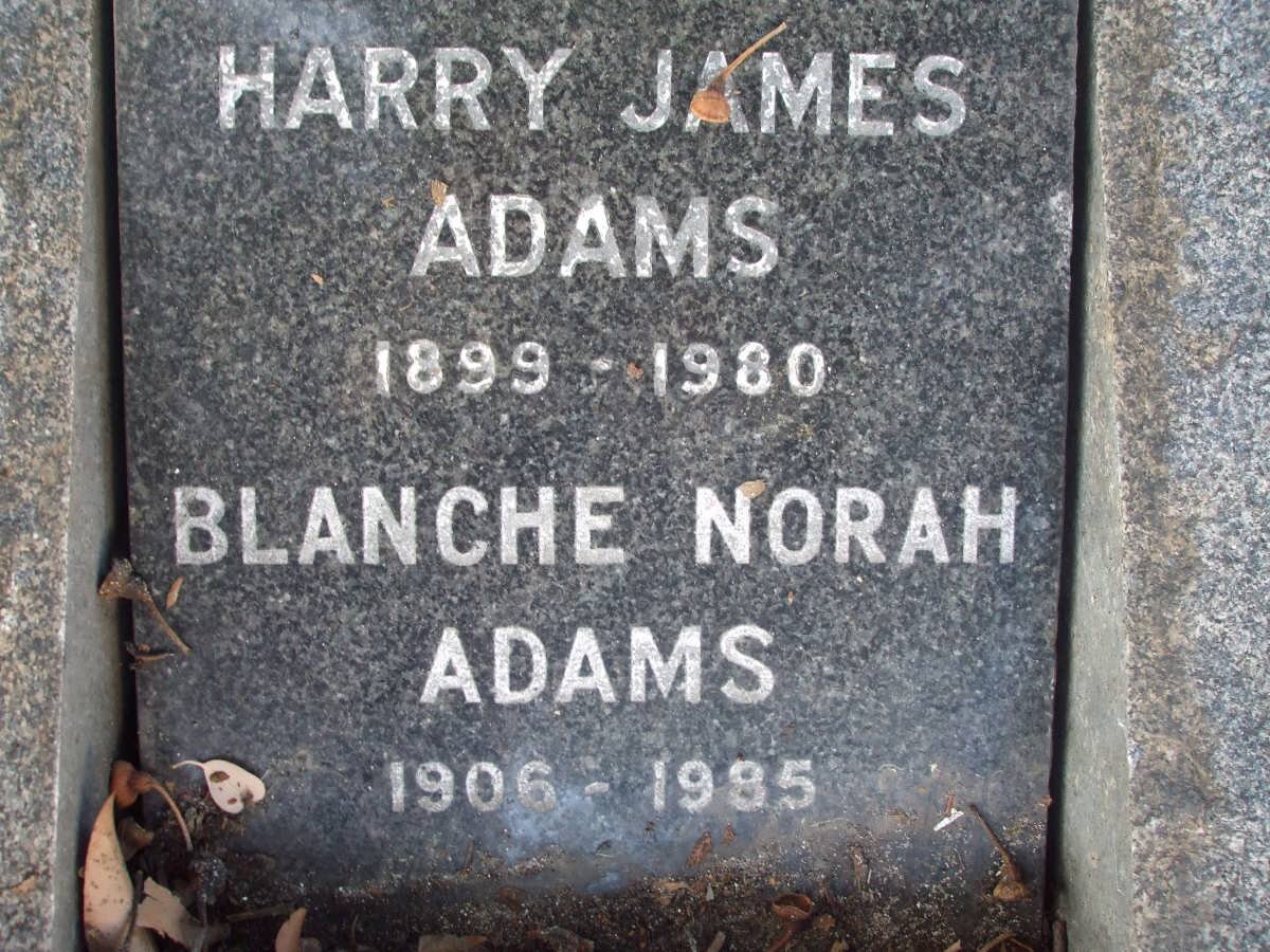 ADAMS Harry James 1899-1980 &amp; Blanche Norah 1906-1985