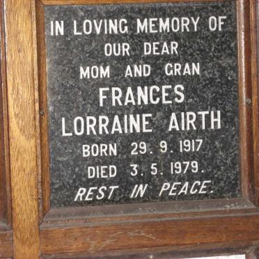 AIRTH Frances Lorraine 1917-1979