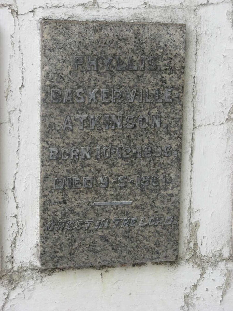ATKINSON Phyllis, BASKERVILLE 1896-1961