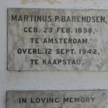 BARENDSEN Martinus P. 1858-1942