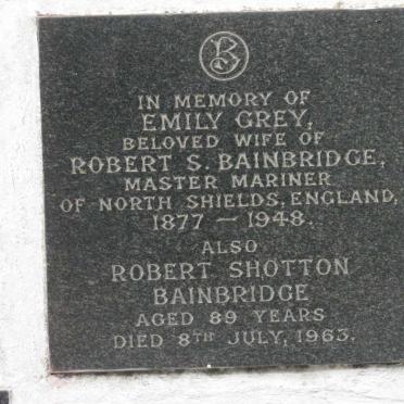 BAINBRIDGE Robert Shotton -1963 &amp; Emily GREY 1877-1948