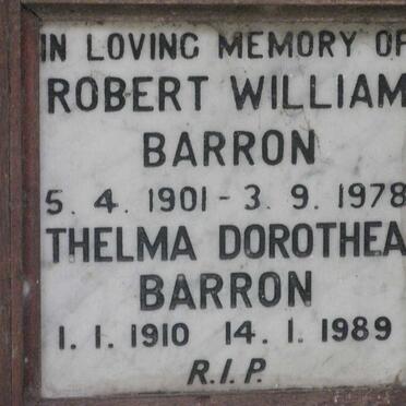 BARRON Robert William 1901-1978 &amp; Thelma Dorothea 1910-1989