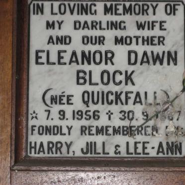 BLOCK Eleanor Dawn nee QUICKFALL 1956-1987