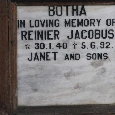 BOTHA Reinier Jacobus 1940-1992
