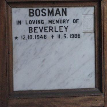 BOSMAN Beverley 1948-1986