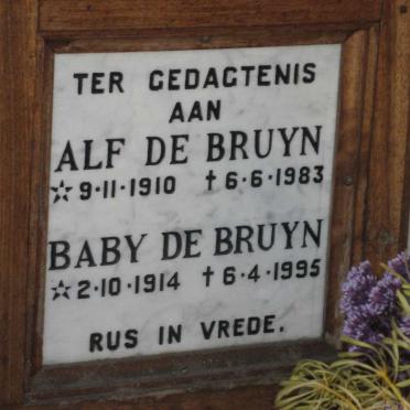 BRUYN Alf, de 1910-1983 &amp; Baby 1914-1995