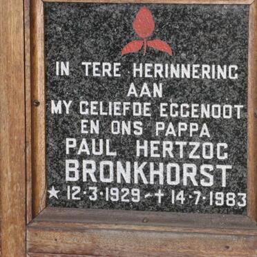 BRONKHORST Paul Hertzog 1929-1983