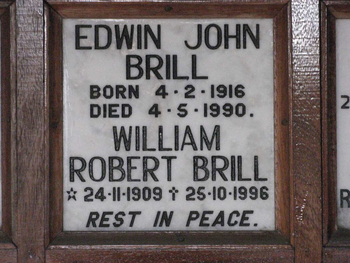 BRILL William Robert 1909-1996 :: BRILL Edwin John 1916-1990