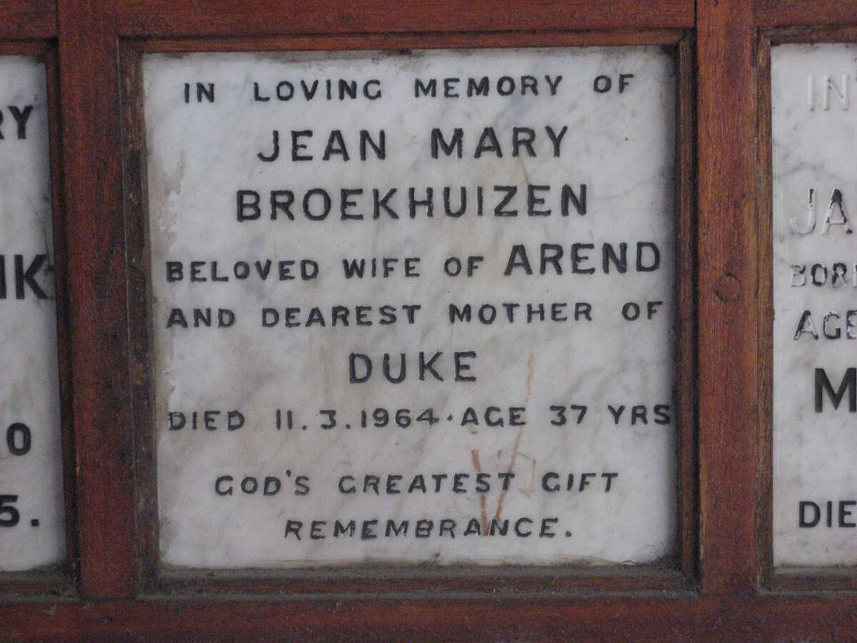 BROEKHUIZEN Jean Mary -1964