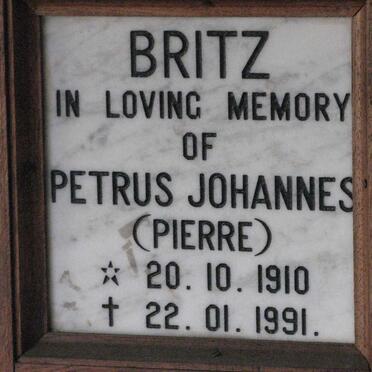 BRITZ Petrus Johannes 1910-1991