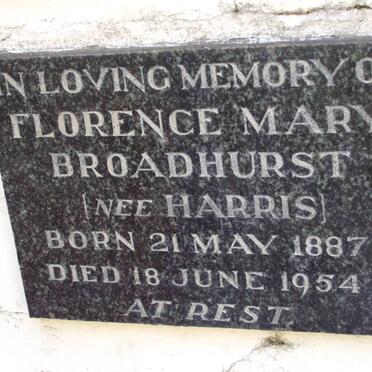 BROADHURST Florence Mary nee HARRIS 1887-1954