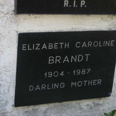 BRANDT Elizabeth Caroline 1904-1987