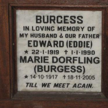 BURGESS Edward 1919-1990 &amp; Marie DORFLING 1917-2005