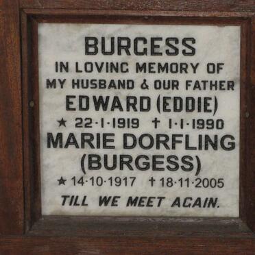 BURGESS Edward 1919-1990 &amp; Marie DORFLING 1917-2005
