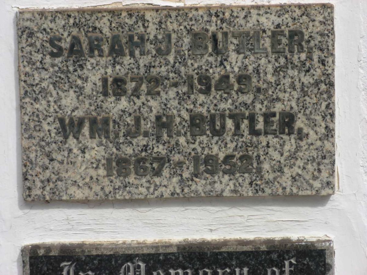 BUTLER Wm. J.H. 1867-1952 &amp; Sarah J. 1872-1949