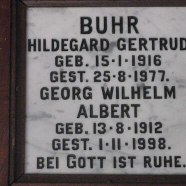 BUHR Georg Wilhelm Albert 1912-1998 &amp; Hildegard Gertrud 1916-1977