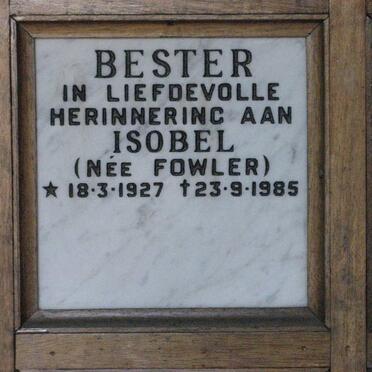 BESTER Isobel nee FOWLER 1927-1985