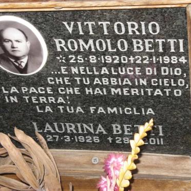 BETTI Vittorio Romolo 1920-1984 &amp; Laurina 1926-2011