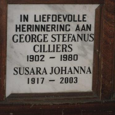 CILLIERS George Stefanus 1902-1980 &amp; Susara Johanna 1917-2003