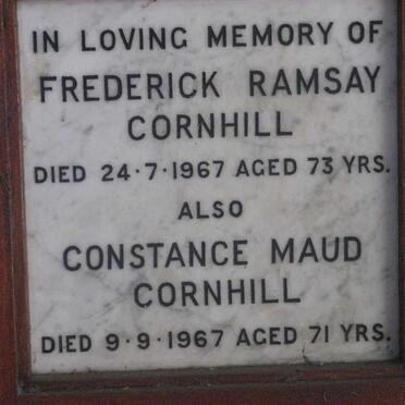 CORNHILL Frederick Ramsay -1967 &amp; Constance Maud -1967