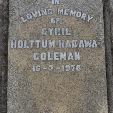 COLEMAN Cyril Holttum Hadawa? -1976