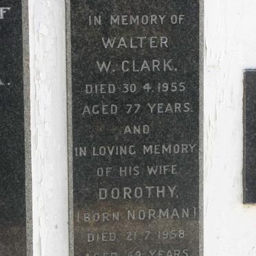 CLARK Walter W. -1955 &amp; Dorothy NORMAN -1958