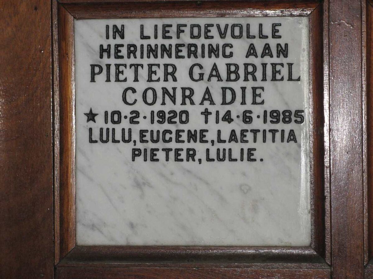 CONRADIE Pieter Gabriel 1920-1985