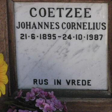 COETZEE Johannes Cornelius 1895-1987