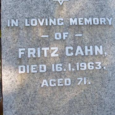 CAHN Fritz -1963