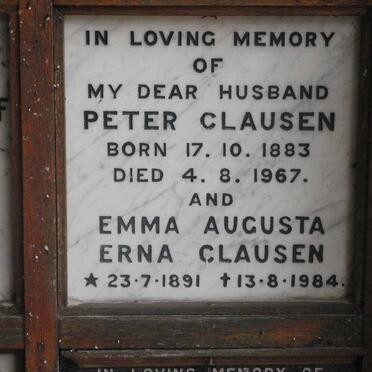 CLAUSEN Peter 1883-1967 &amp; Emma Augusta Erna 1891-1984
