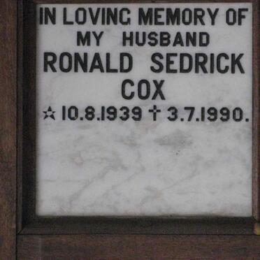COX Ronald Sedrick 1939-1990