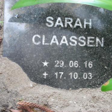 CLAASSEN Sarah 1916-2003