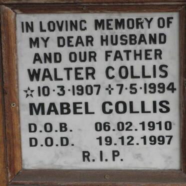 COLLIS Walter 1907-1994 &amp; Mabel 1910-1997