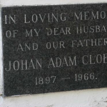 CLOETE Johan Adam 1897-1966