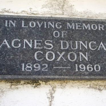 COXON Agnes Duncan 1892-1960