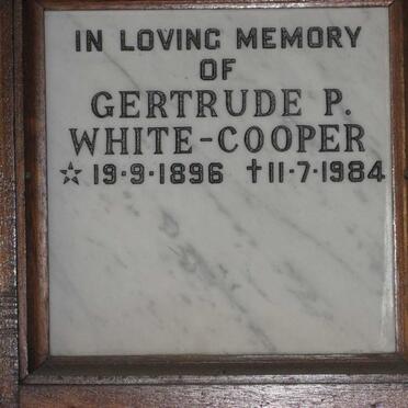 COOPER Gertrude P., WHITE 1896-1984