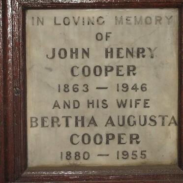 COOPER John Henry 1863-1946 &amp; Bertha Augusta 1880-1955
