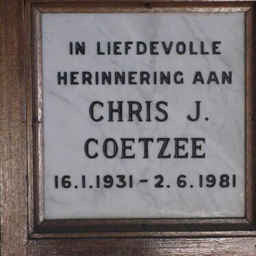 COETZEE Chris J. 1931-1981