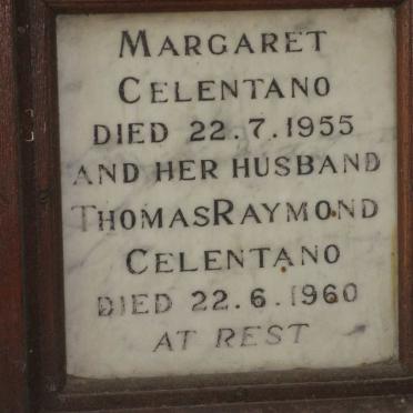 CELENTANO Thomas Raymond -1960 &amp; Margaret -1955