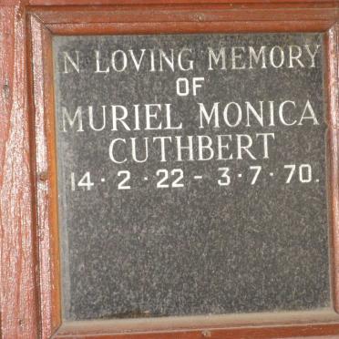 CUTHBERT Muriel Monica 1922-1970