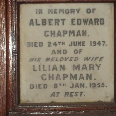CHAPMAN Albert Edward -1947 &amp; Lilian Mary -1955