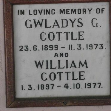 COTTLE William 1897-1977 &amp; Gwladys G. 1899-1973